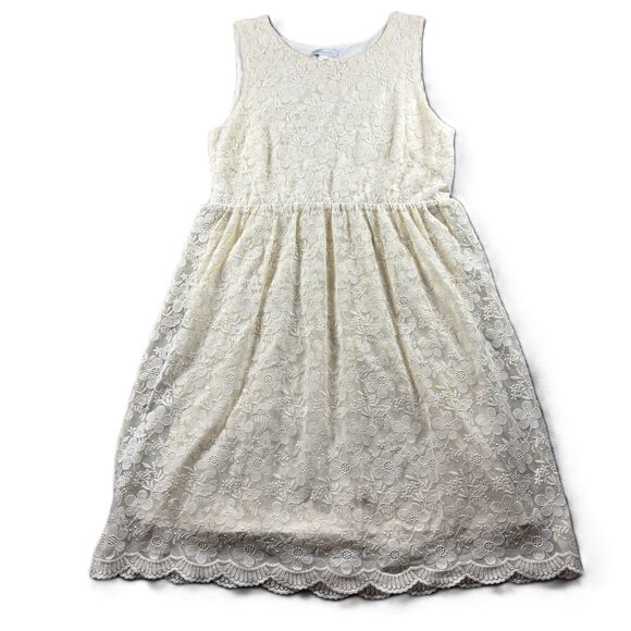 Garnet Hill Dresses & Skirts - Garnet Hill Lace Tank Dress Cottagecore Fairy Romantic Wedding Ivory Sz 10 E153